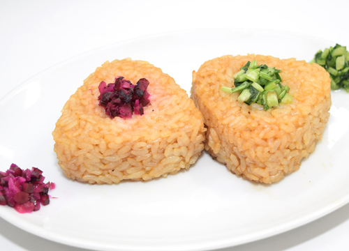 京漬物の入った焼おにぎり